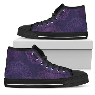 Purple Mandalas High Top Shoes