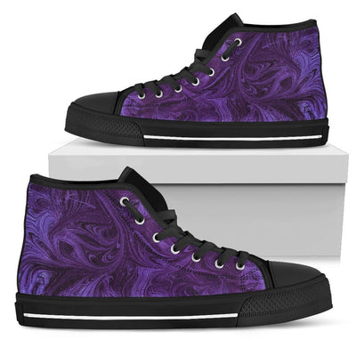 Purple Abstract Swirls High Top Shoes
