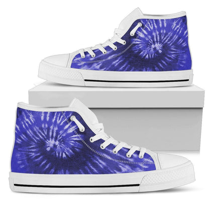 Purple Tie Dye Print High Top Shoes