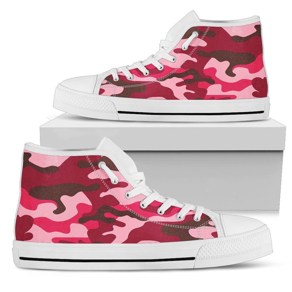 Red Camouflage High Top Shoes