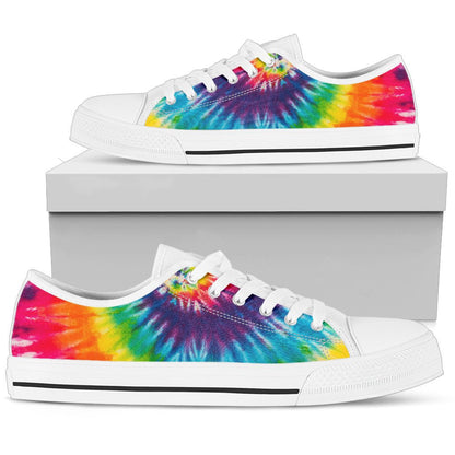 Colorful Tie Dye Print Spiral Low Top Shoes