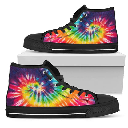 Colorful Tie Dye Print Spiral High Top Shoes
