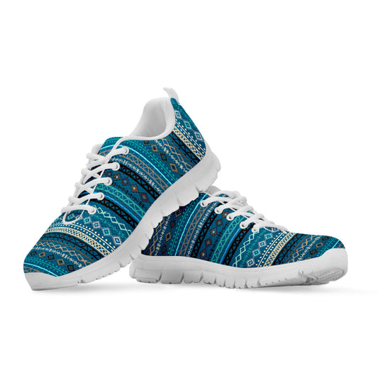 Ligh Green Teal Boho Stripes Sneakers