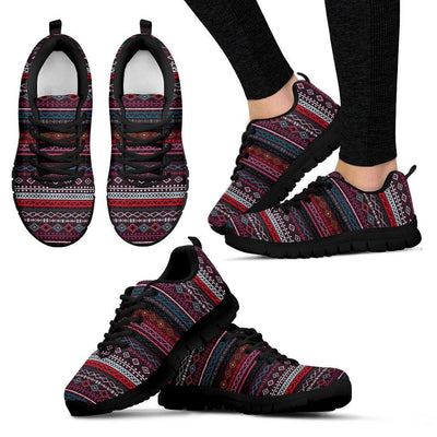 Red Boho Stripes Sneakers