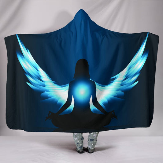 Winged Meditator Hooded Blanket