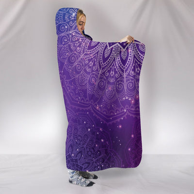 Purple Mandalas Hooded Blanket