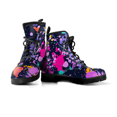 Colorful Paint Drip Abstract Art Womens Boots