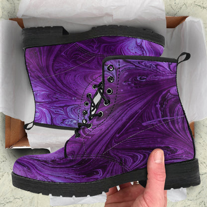 Purple Abstract Swirls Womens Boots