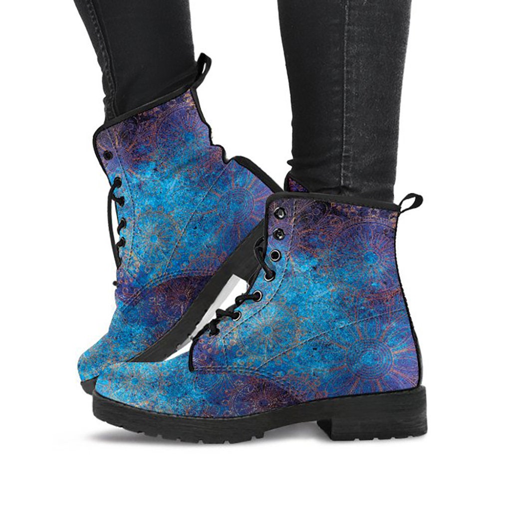 Blue Grunge Womens Boots AbstractTrendz