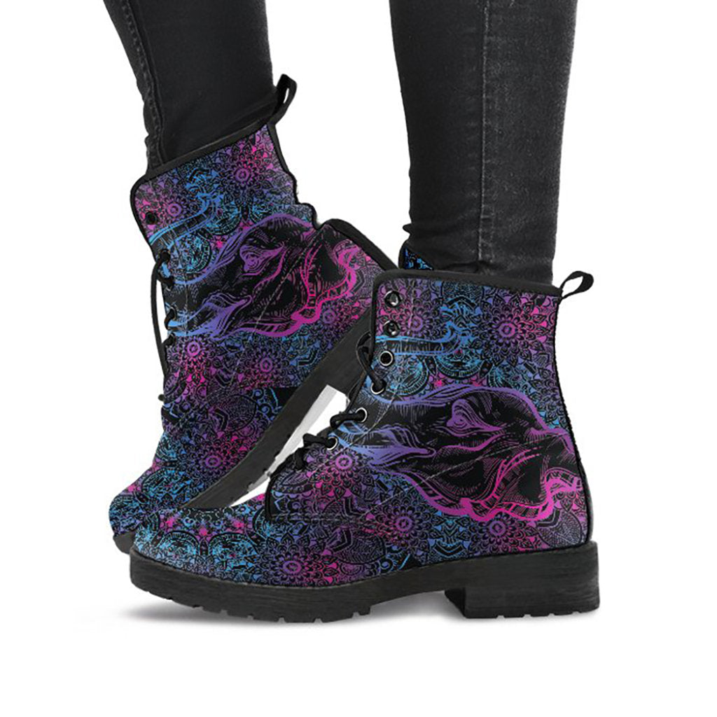 Purple Elephant Mandalas Womens Boots