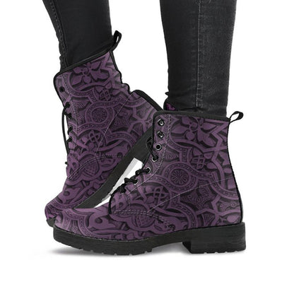 Purple Taupe Decor Womens Boots