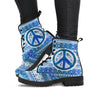 Blue Peace Sign Hippie Womens Boots