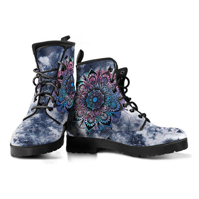 Purple Floral Mandala Womens Boots