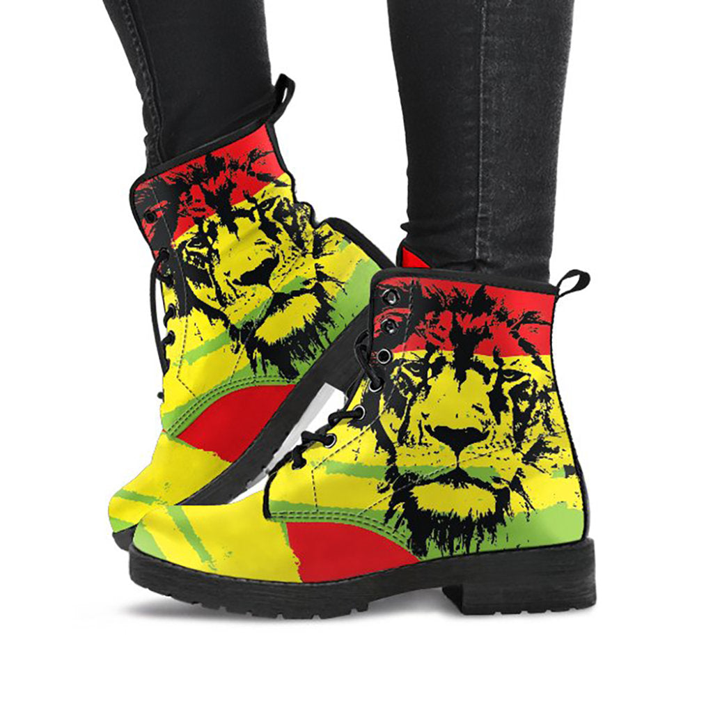 Colorful Rasta Lion Womens Boots