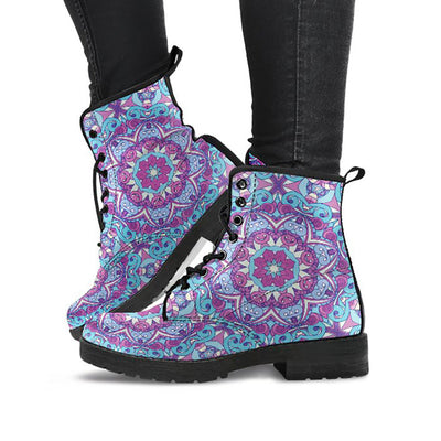 Pink & Purple Mandala Decor Womens Boots