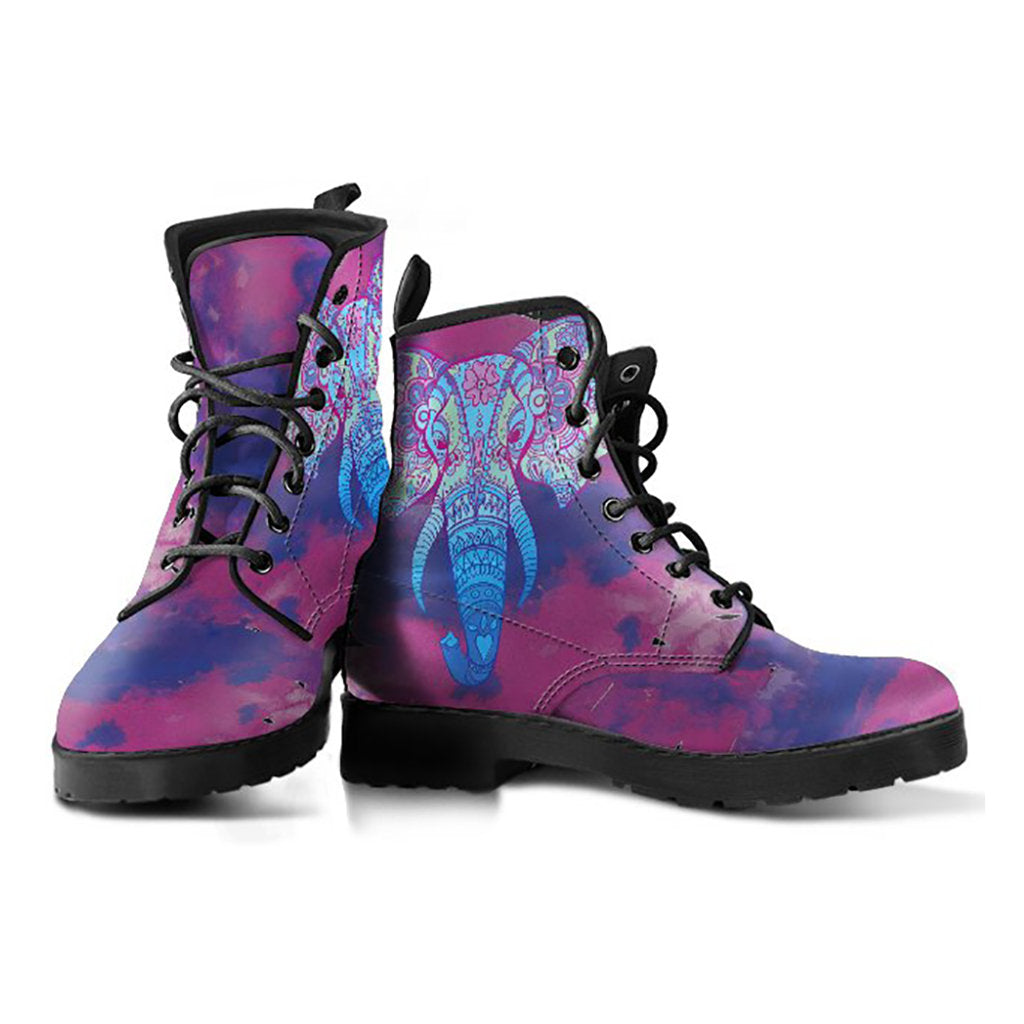 Pink & Purple Elephant Womens Boots