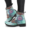 Light Green Teal Peace Sign Hippie Decor Womens Boots