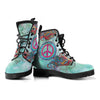 Light Green Teal Peace Sign Hippie Decor Womens Boots