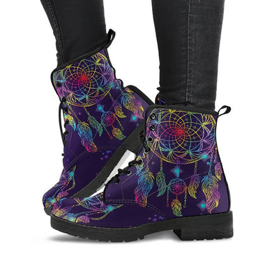 Colorful Purple Dream Catcher Womens Boots