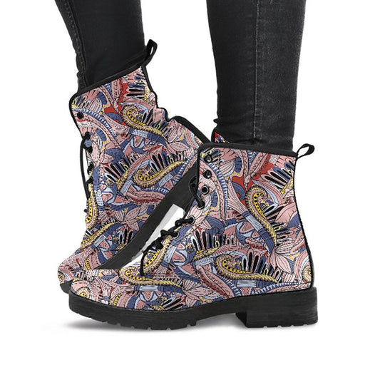Funky Pink Musical Pattern Womens Boots