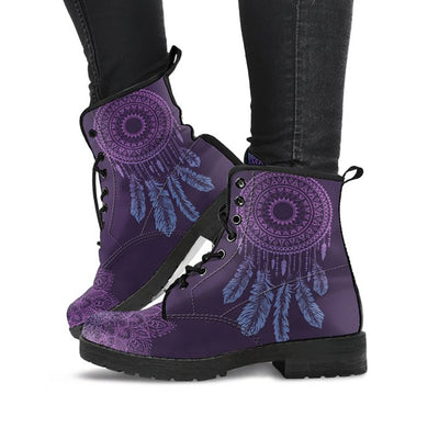 Purple Dream Catcher Mandala Womens Boots