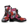 Skull & Pink Roses Womens Boots