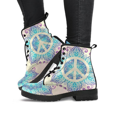 Peace Sign Mandala Womens Boots