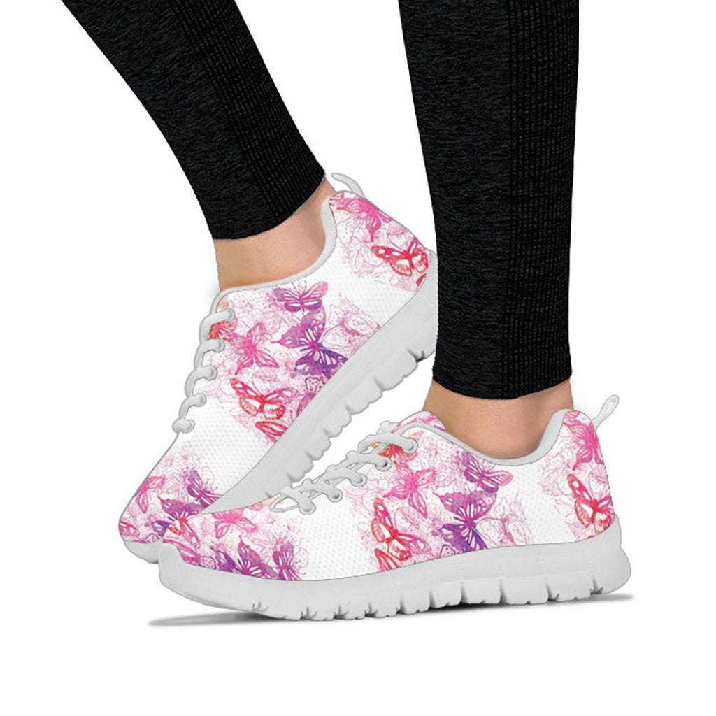 Pink & Purple Abstract Butterflies Sneakers