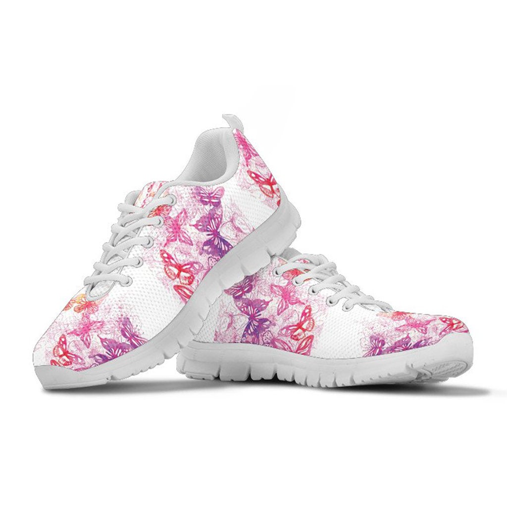 Pink & Purple Abstract Butterflies Sneakers