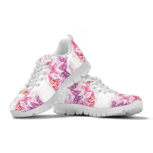 Pink & Purple Abstract Butterflies Sneakers