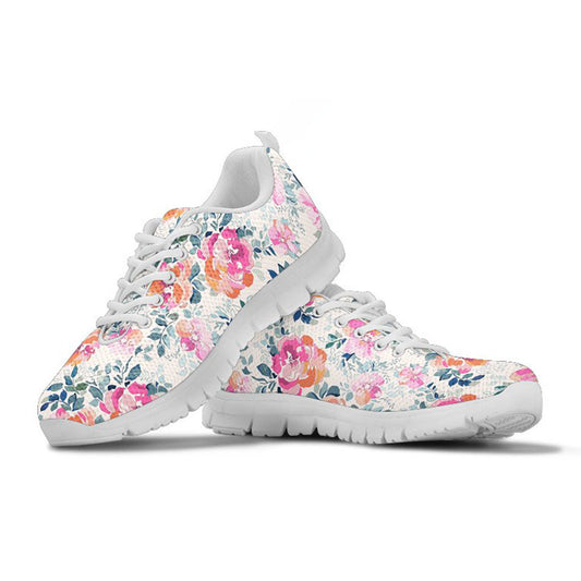 Colorful Watercolor Floral Sneakers