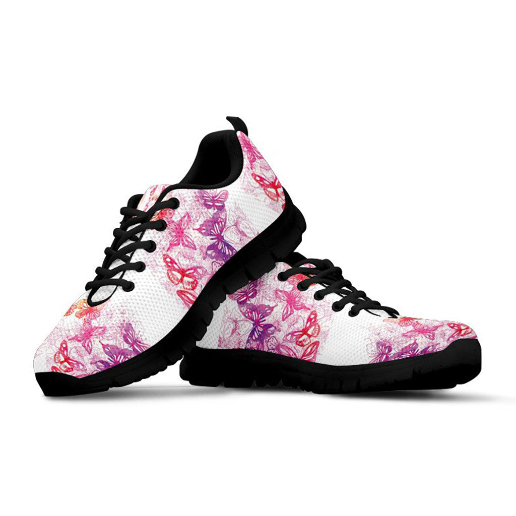 Pink & Purple Abstract Butterflies Sneakers