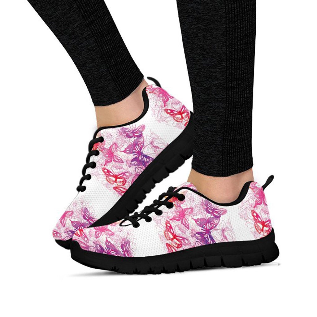Pink & Purple Abstract Butterflies Sneakers