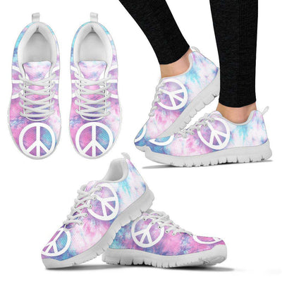 Pink Tie Dye Peace Sign Sneakers