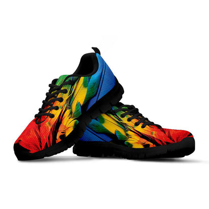 Colorful Feathers Abstract Art Sneakers