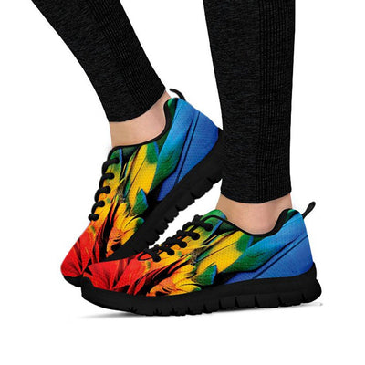 Colorful Feathers Abstract Art Sneakers