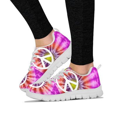 Colorful Peace Sign Tie Dye Sneakers