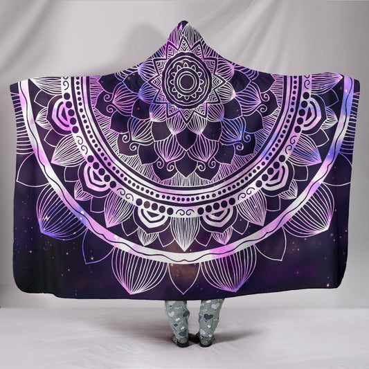 Purple Mandala Hooded Blanket