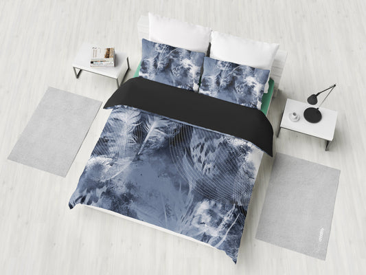 Grey Feathers Bedding Set