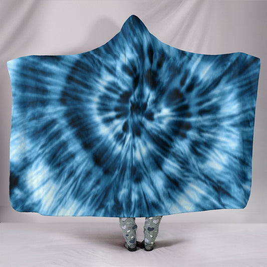 Blue Tie Dye Hooded Blanket