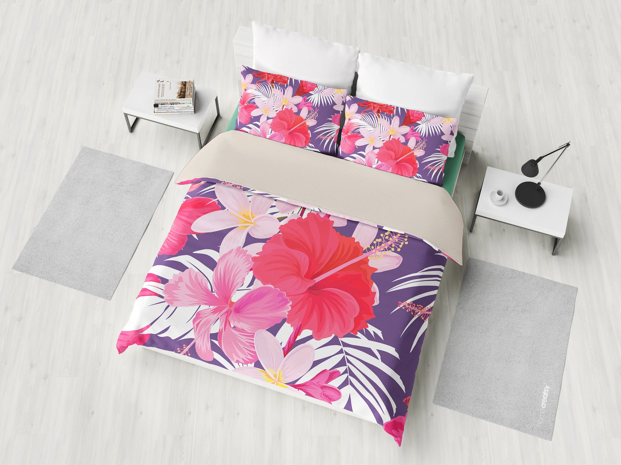 Pink Flowers Bedding Set