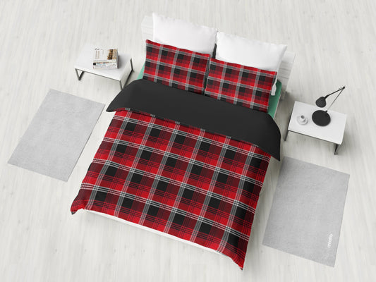 Red Plaid Bedding Set