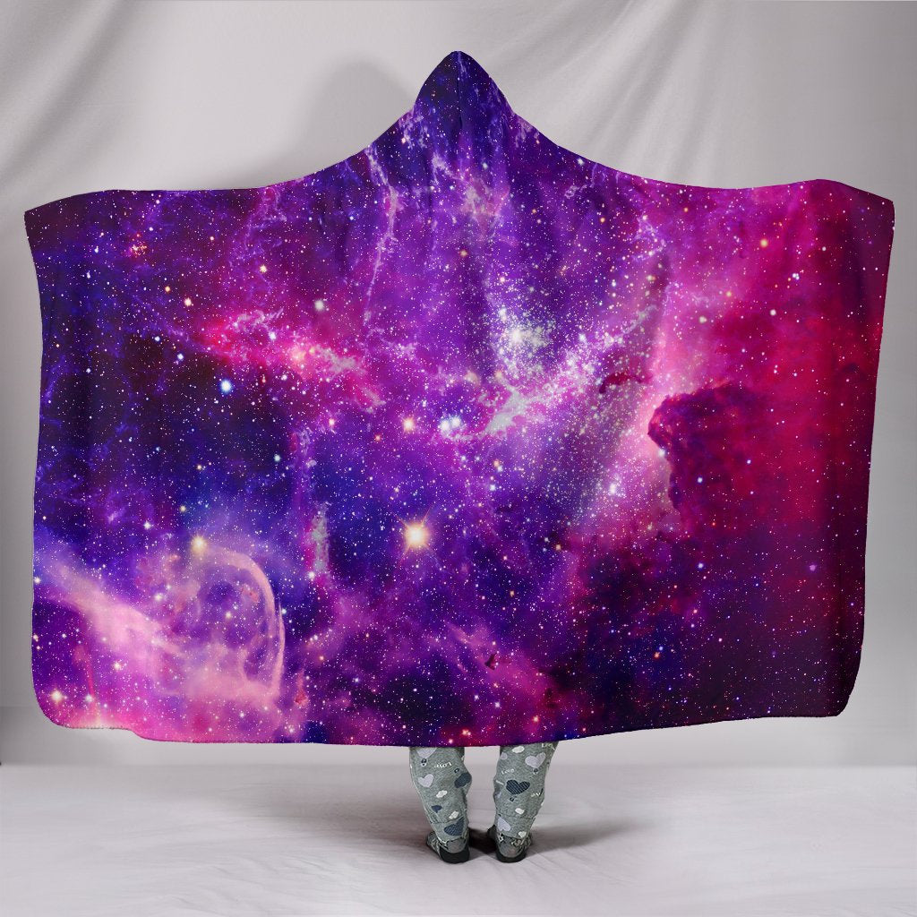 Pink & Purple Universe Hooded Blanket