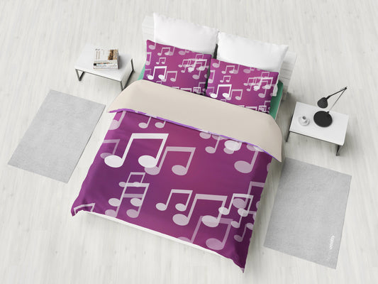 Purple Musical Notes Bedding Set