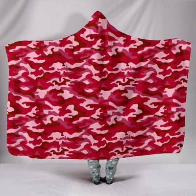 Red Camouflage Hooded Blanket