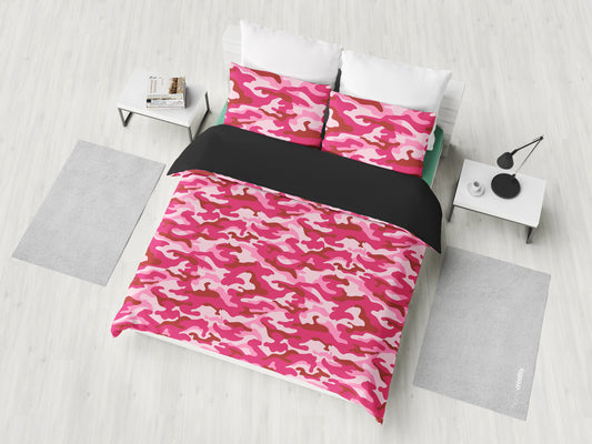Pink Camouflage Bedding Set