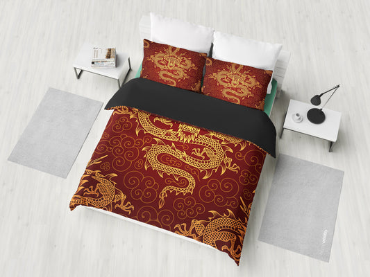 Red Dragon Bedding Set