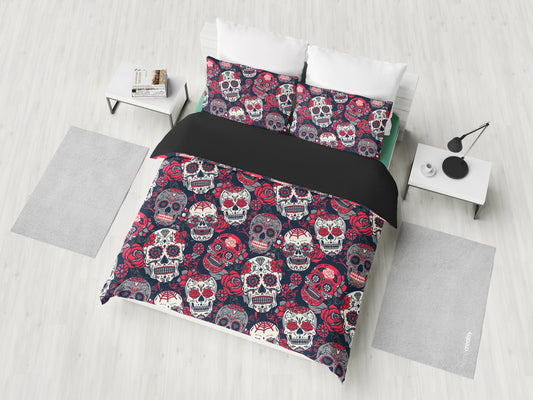 Sugar Skulls & Roses Bedding Set