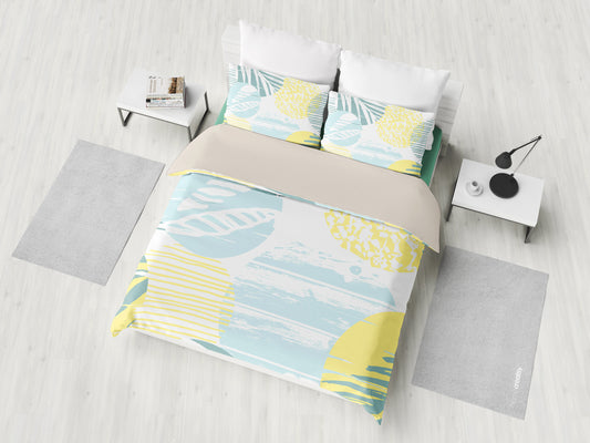 Grey & Yellow Abstract Circles Bedding Set