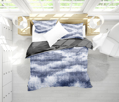 Blue Denim Abstract Bedding Set